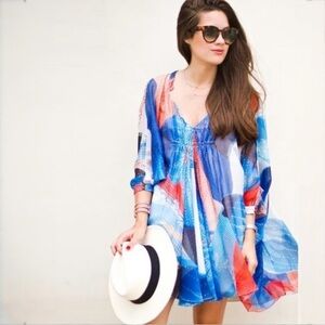 New! Diane von Furstenberg
Fleurette Billow Sleeve Floral Silk
Dress Size 14